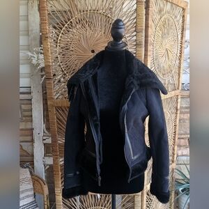 NWT Steve Madden Women's Black Shearling Jacket_Med